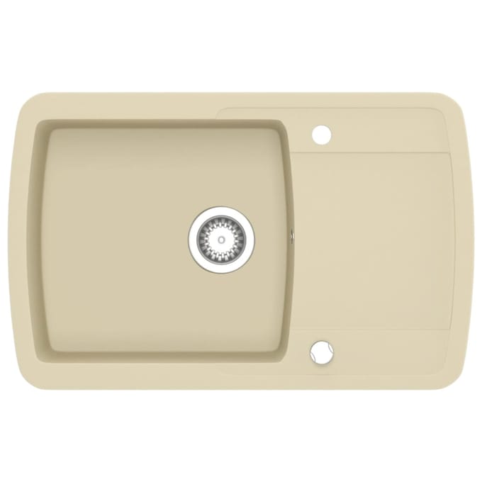 vidaXL Gootsteen enkele bak graniet beige