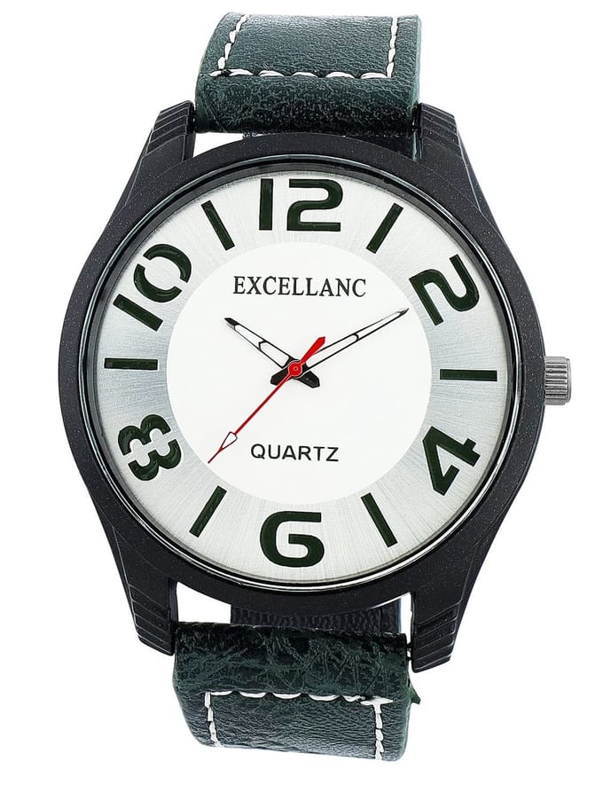 EXCELLANC Herenhorloge lederimitatie Mineralglas