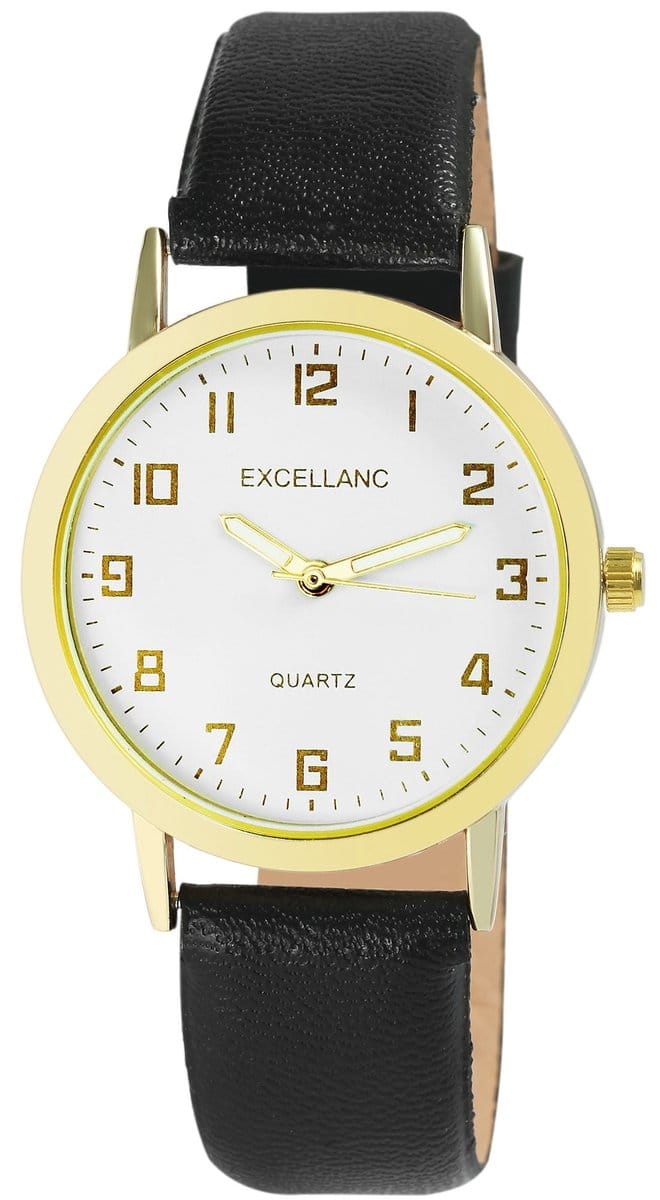 EXCELLANC herenhorloge kunstleer Mineralglas