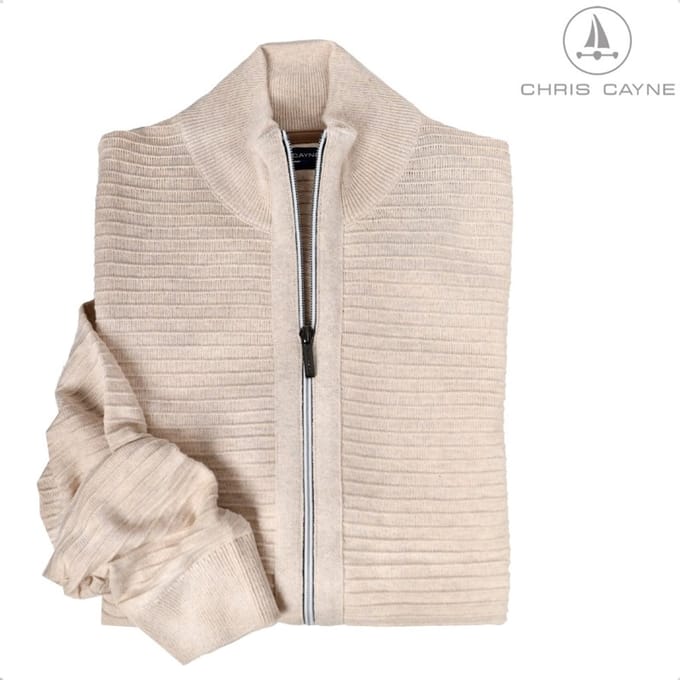 Chris Cayne - Vest 9499 beige uni korte rits zomer - maat M