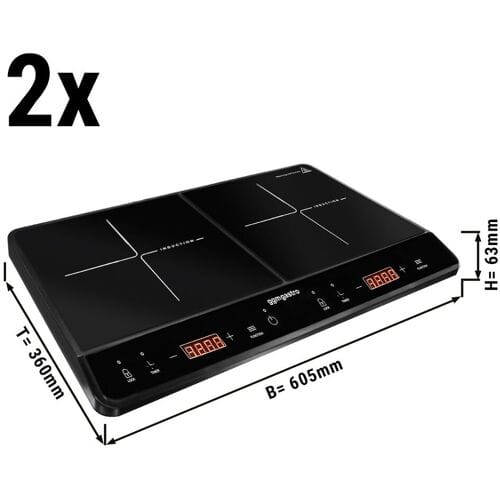GGM Gastro (2 Stück) Mobiler Induktionsherd - 3,5 kW - 2 Kochfelder Zwart