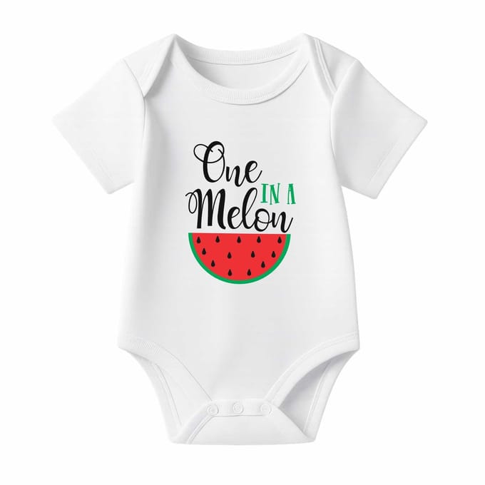 Romper One in a melon - wit - korte mouw