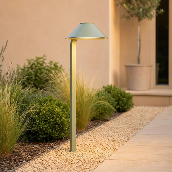 Lindby LED grondspies lamp Capelo, lichtgroen, 78 cm, IP65
