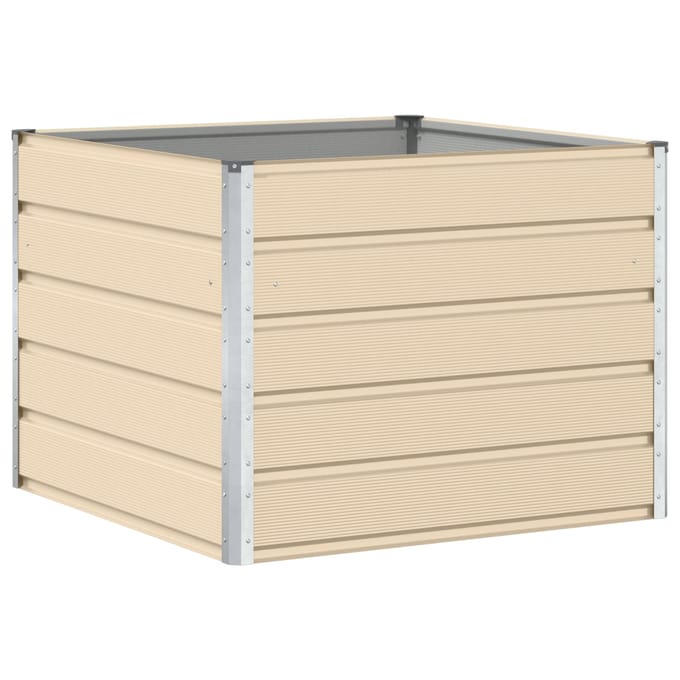 vidaXL - Plantenbak - Ivoor - 100 - x - 100 - x - 75 - cm - Staal
