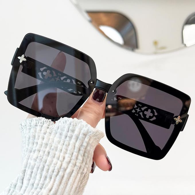 Vierkant Frame Hol Donker Zonnebril Tik Tok met Dezelfde Mode Persoonlijkheid Trend Online Bekendheid Vrouwen Zonnebril