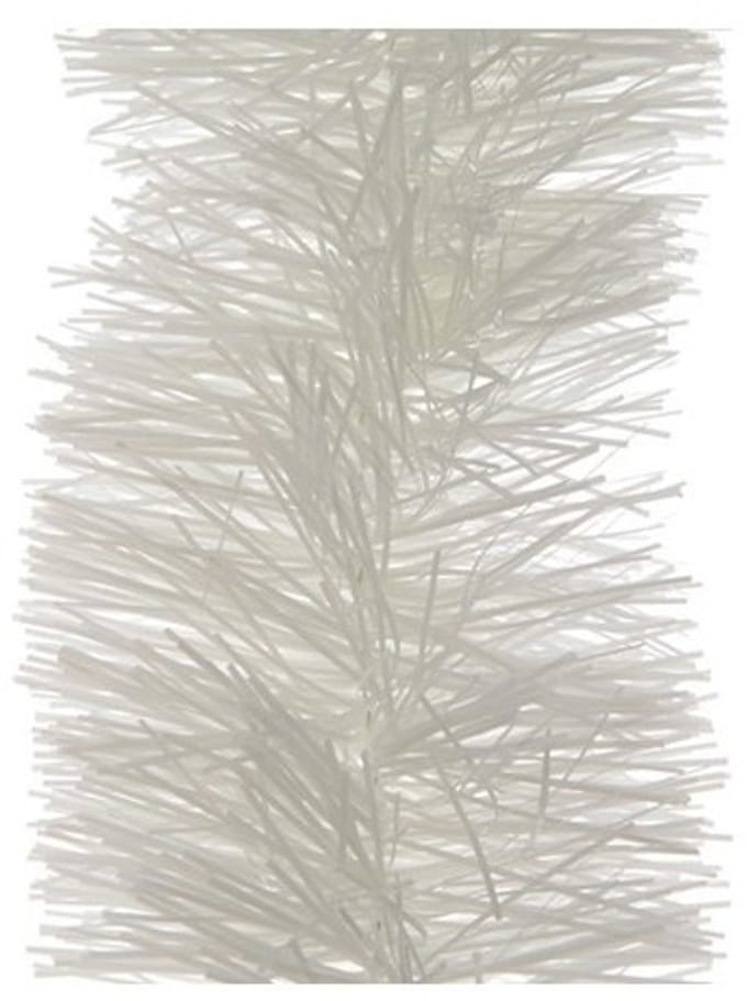 Decoris kerstslinger - 2x - wit - 270 x 10 cm - folie/tinsel - lametta slingers