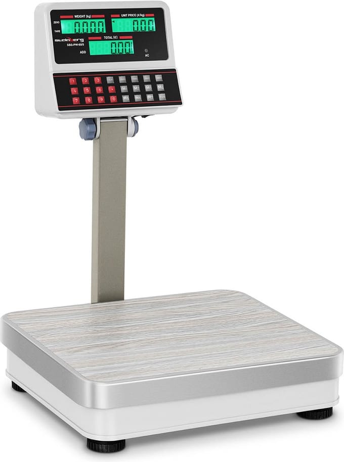 Controle weegschaal - 60 kg / 5 g - 30 x 35 cm - 6 LCD hoge displays - Steinberg Systems