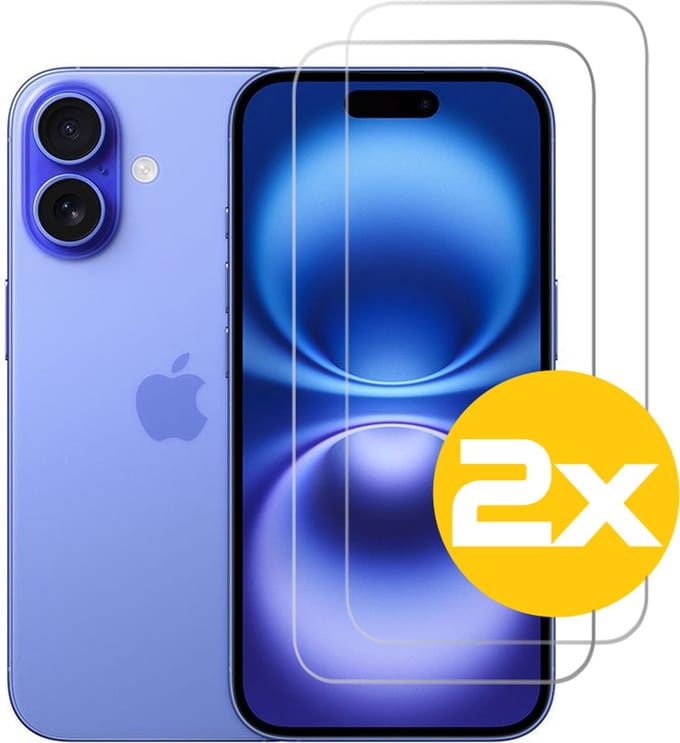 Screenprotector Geschikt Voor iPhone 16 Plus - Glasplaat - Tempered Glass - 2 Stuks