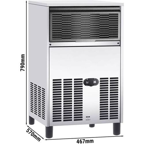 GGM Gastro Eiswürfelbereiter - Zylinder - 60 kg/24 h Zilver