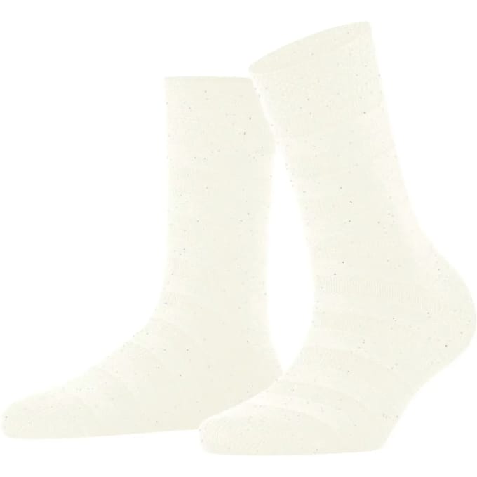 FALKE Sparkle Stripes eenkleurig wol sokken dames wit - maat 35-38