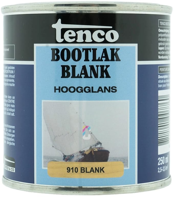 Tenco Houtlak - Hoogglans - Blank 910 - 0,25l
