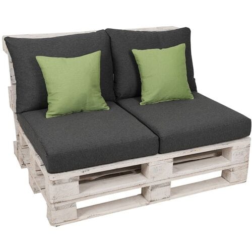 GO-DE TEXTIL Palletkussenset (Antraciet/groen)