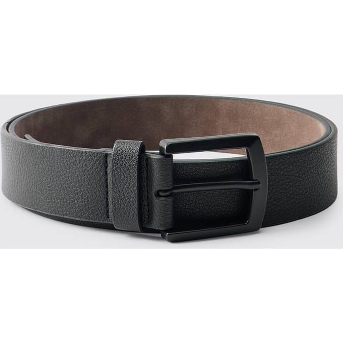 Getextureerde PU Riem in Zwart | Black | Size Medium