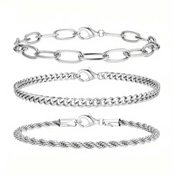 Nivard Armband - Staal - Nep Zilver - Dames - 3 St - Zilver A