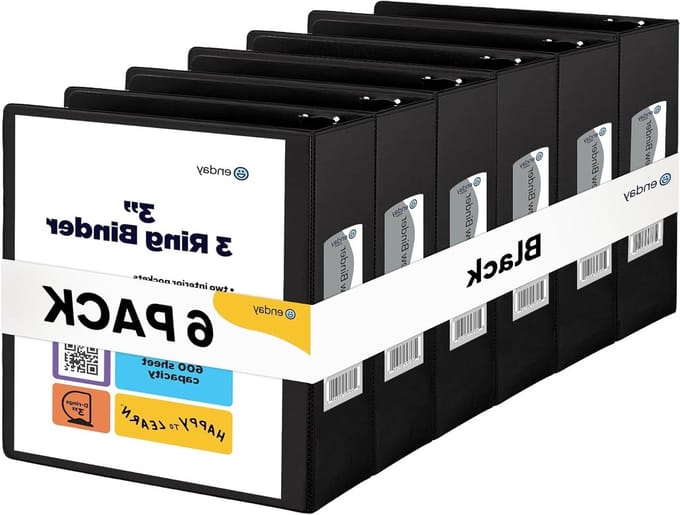 Ringband Mappen - Schuine D-ring - Documenten Organiseren - Clear View Cover - 6 Stuks - Zwart