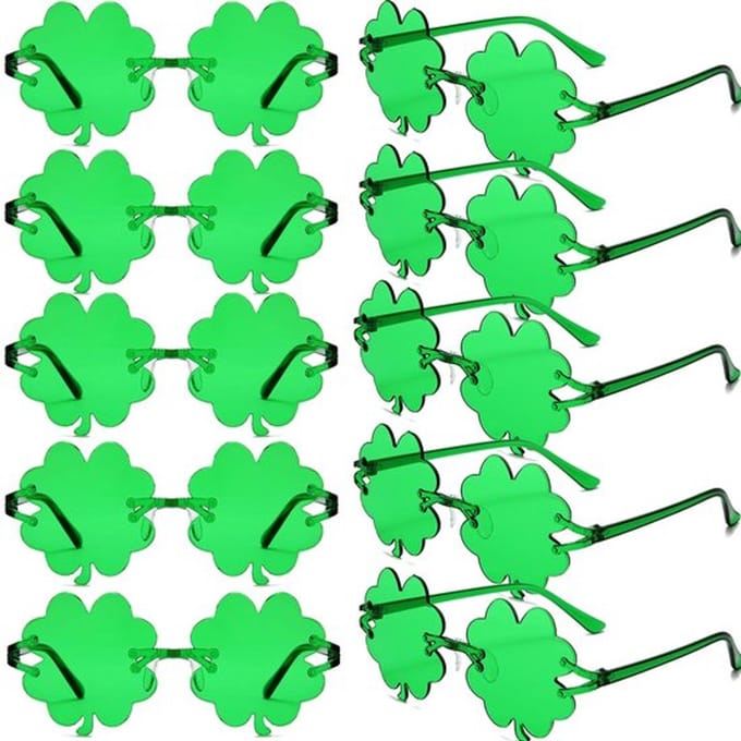 Allecto - Klavertje zonnebril - St. Patrick's Day feestaccessoires