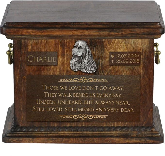 Clumber Spaniel urn - gepersonaliseerde urn voor hondenas met gravure