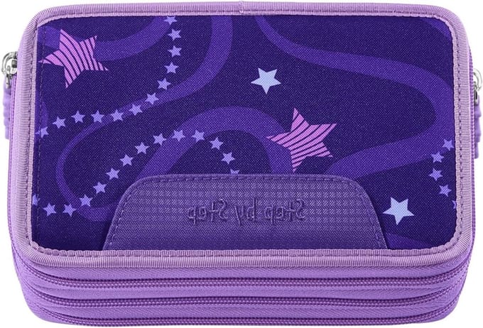 XXL Etui - Potlood Tas - School Werk - Drie Compartimenten - 20 x 13 x 7 cm - Pegasus Emily