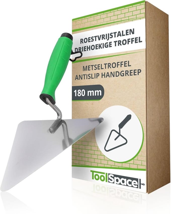 Driehoekige Metseltroffel van Roestvrijstaal met Ergonomische Handgreep 180mm