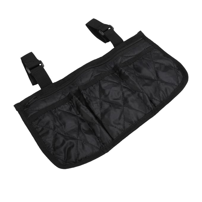 Rolstoel Zijtas Armleuning Zakje Waterdicht Polyester Opbergaccessoires voor Rollators black