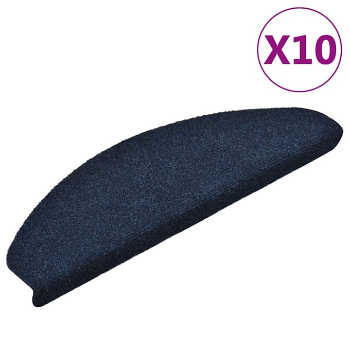 vidaXL - Trapmatten - zelfklevend - 10 - stuks - 65x21x4 - cm - marineblauw - halfrond - groot