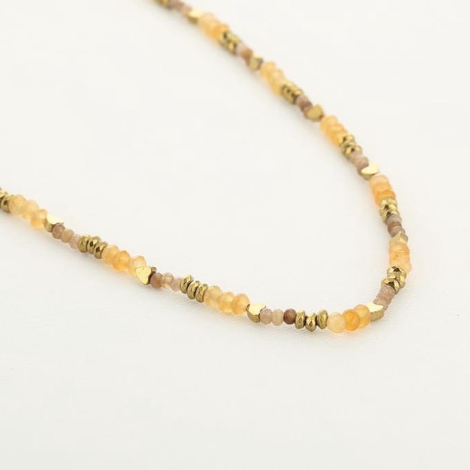 ketting met hartjes - hand gemaakt - kralen - dames - stainless steel