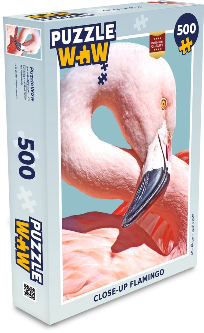 Puzzel Close-up flamingo - Legpuzzel - Puzzel 500 stukjes
