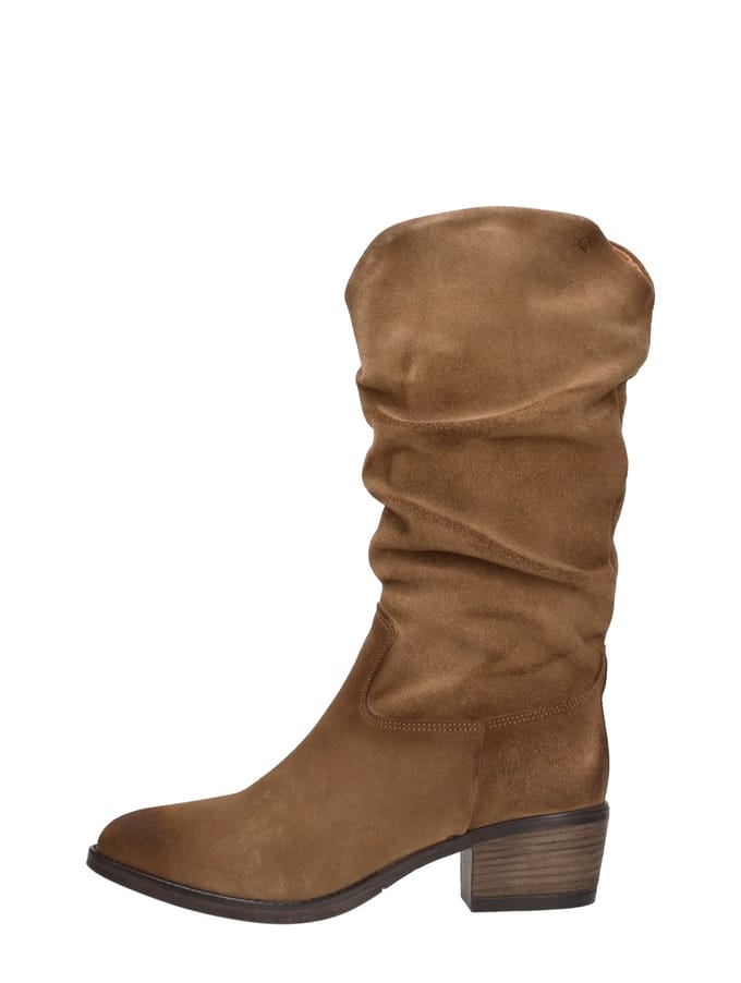 Aqa Cognac Suede Dames Laarzen - Cognac - 38