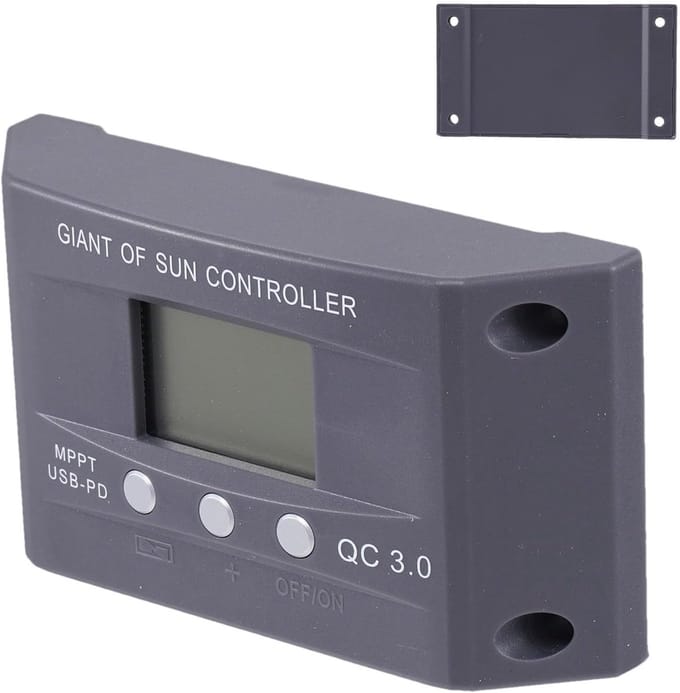 Zonne Energie Controller - Laadregelaar Solar - Energie Beheer - PWM Technologie - 12V 24V - Zwart