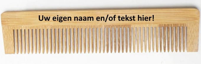 Houten kam gepersonaliseerd met uw eigen naam of tekst! - Bamboe