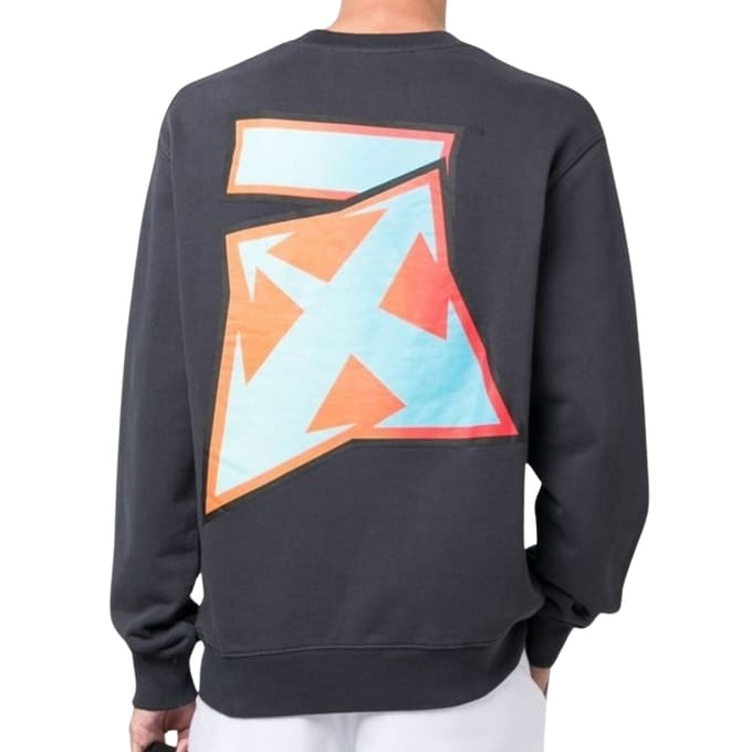 Gebroken wit Thunder Skate Fit marineblauw sweatshirt met ronde hals