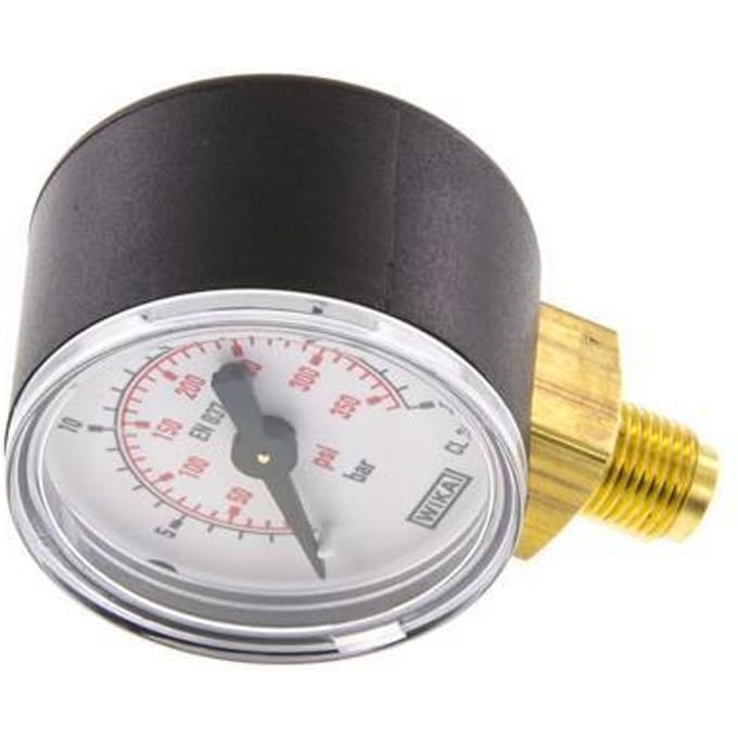 0..25 Bar Manometer Onderaansluiting Kunststof/Messing 40 mm Klasse 2.5