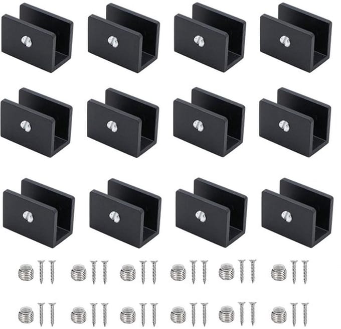 Allecto - Glashouder - Aluminium Klem - Robuust en Duurzaam - Zwart