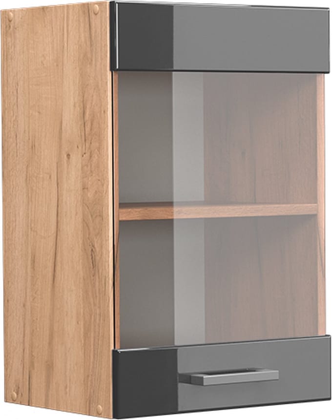 Vicco R-Line Glazen keukenkast – 40 cm Antraciet Hoogglans