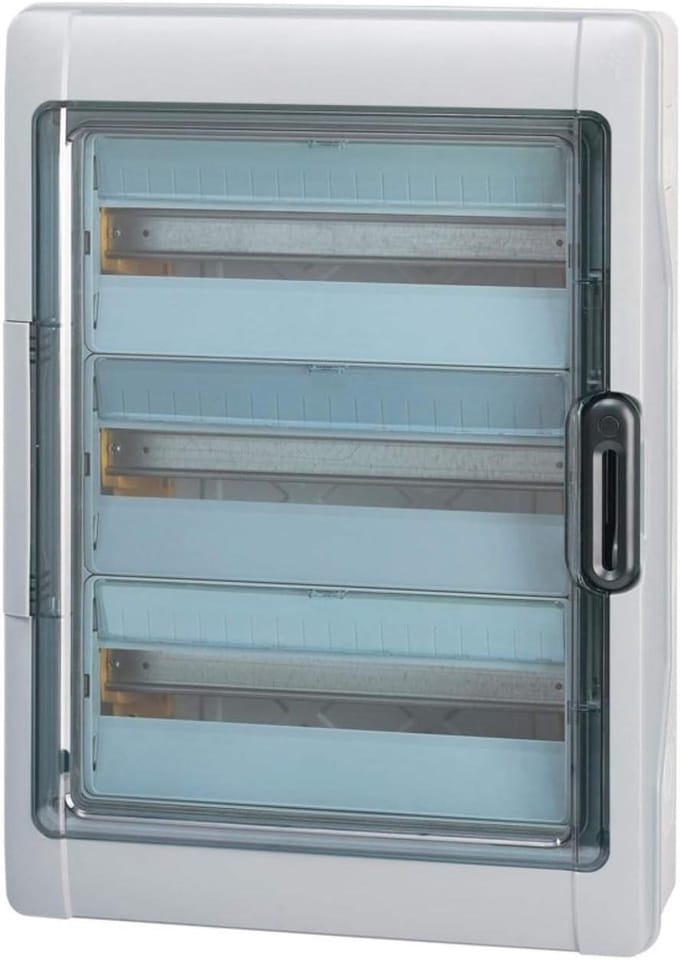 Waterdichte Koffer - Distributiekast - Elektrische Installatie - IP65 IK09 - 3x18 Modules - Grijs