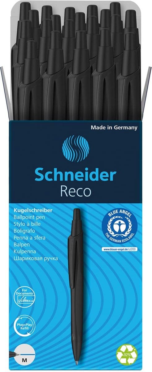 Schneider balpen - Reco - zwart - 20 stuks - S-131810-20