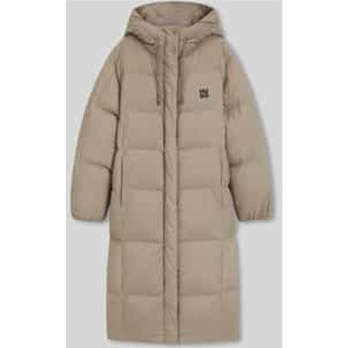 Regular fit lange donsjas met labelprint, model 'FINI-3'