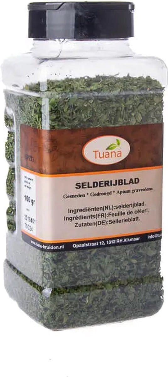 Tuana Kruiden - Selderijblad Gesneden - Strooibus 60 Gram - Tuanashop - MP-S-0004