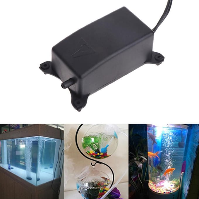 2W Mini Vis Aquarium Zuurstofpomp Zuurstofverhogende Pomp Antislip AC - Ultra Stille Zuurstofpomp Aquarium Luchtpomp gray