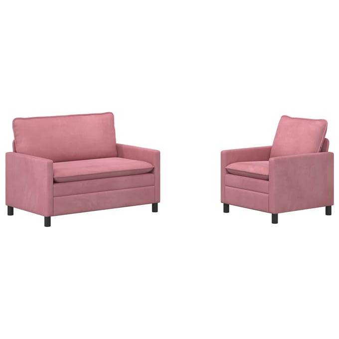 vidaXL - Bankstel - 2 - st - Roze - Fluweel