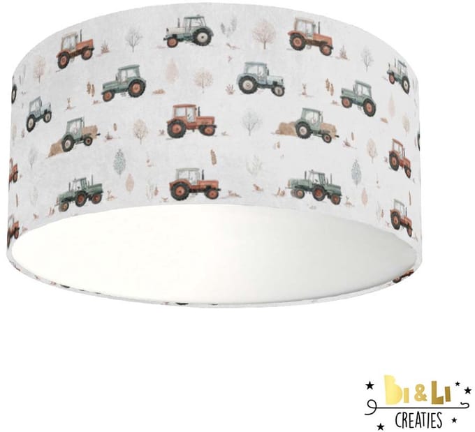 Plafondlamp Tractoren-sfeerverlichting-incl diffuser-tractor-kinderkamer-incl plafondfitting
