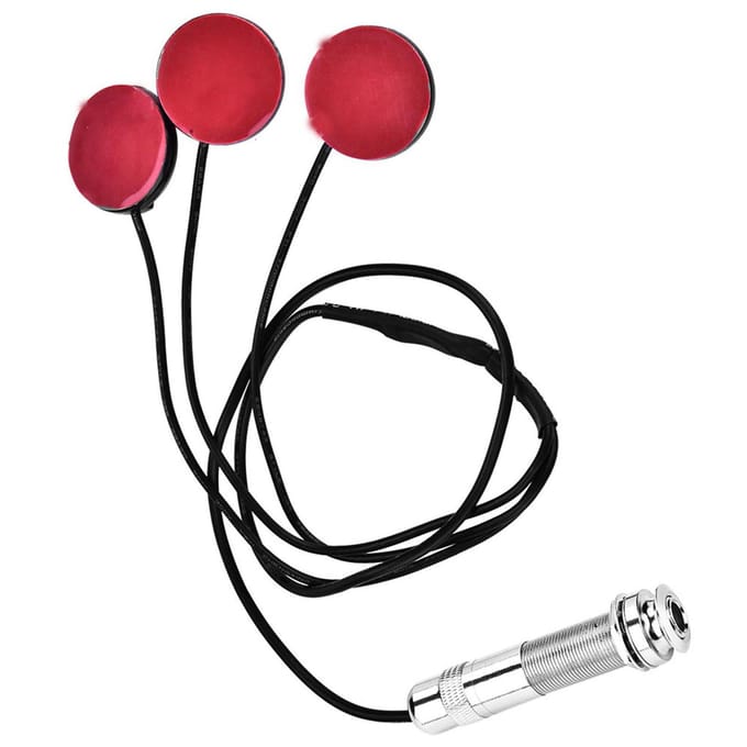 Zelfklevende Piëzo Transducer Microfoon Pickup met Endpin Jack voor Gitaar Ukulele Viool black