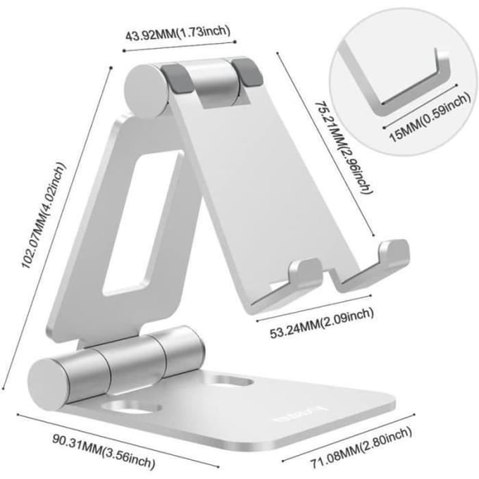 Telefoonhouder - WF - WF15053 - Aluminium - Verstelbaar - Bureau - Zwart