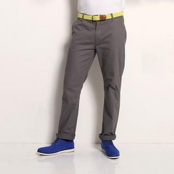 Asquith & Fox Heren Klassieke Casual Chinos/Trousels (Leisteen)