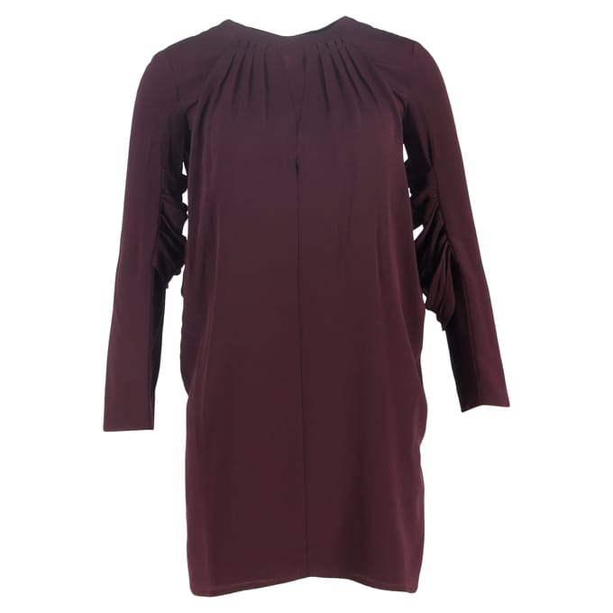Geplooide mini-jurk van Miu Miu in bordeauxrode zijde