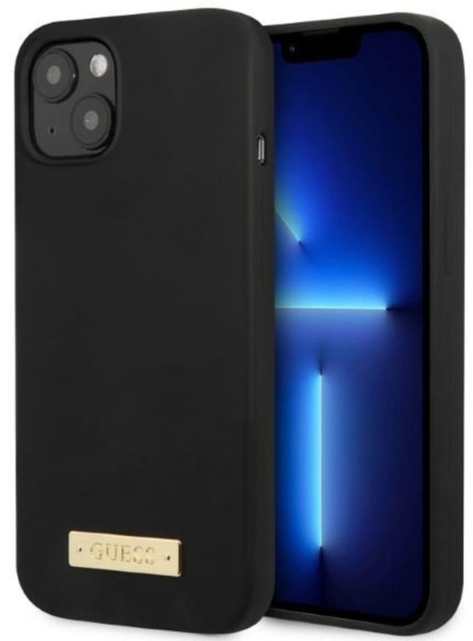 Guess GUHMP13SSPLK Serie - iPhone 13 mini Hoesje - Zwart - Silikon - MagSafe