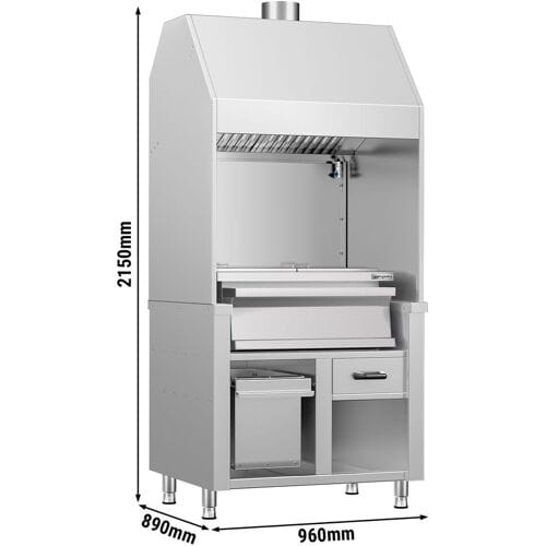 GGM Gastro Holzkohlegrill BERLIN - 960mm - Edelstahl Zilver