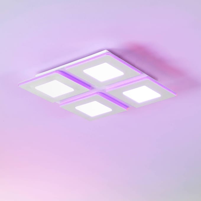EGLO connect LED plafondlamp Padrogiano-Z 4-lamps, 45 x 45 cm
