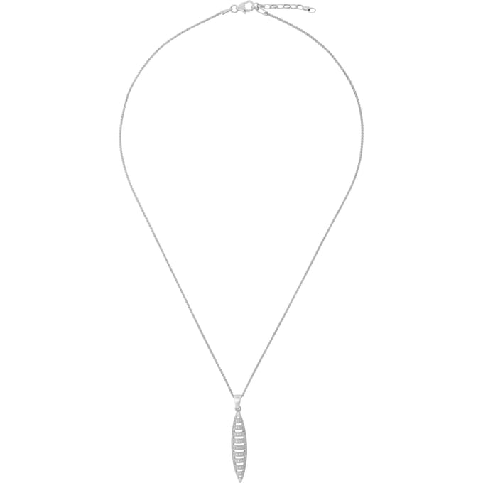 Orphelia ZH-7330 - Hanger Rows Long + ketting - Zilver 925 - Zirkonia - 3.2 cm