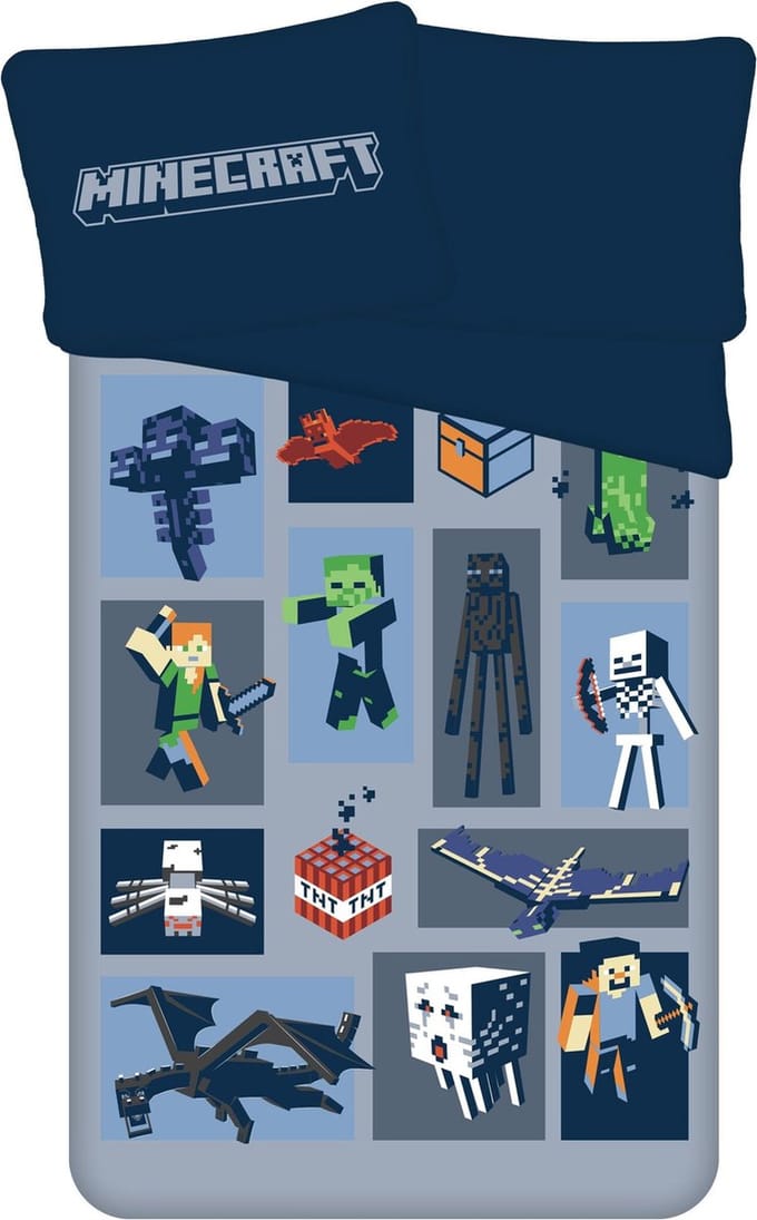 Minecraft Dekbedovertrek Emblematic- 140 x 200 cm - Polyester